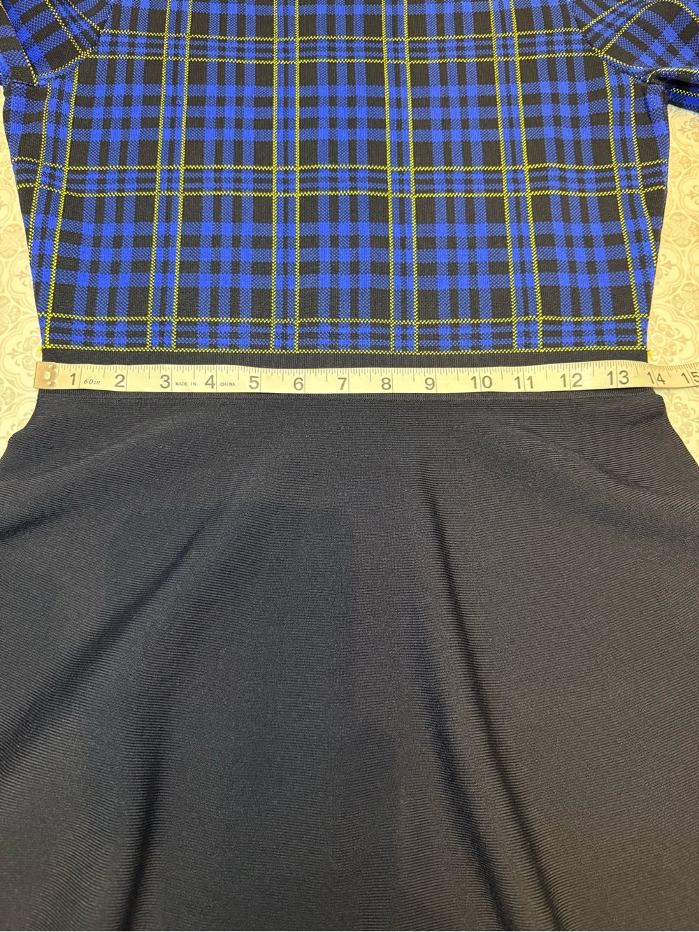 Ted Baker Nilar Knitted Check Skater Dress, Blue Size 6(Ted 2) - Picture 14 of 16
